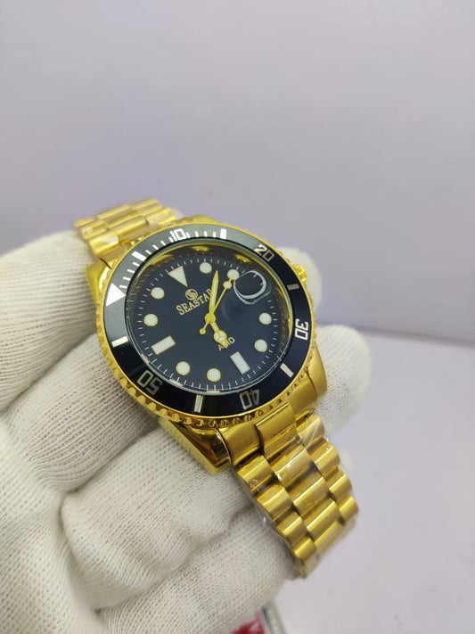 Seastar AMD5839M Stainless Steel Watch – Multi-Color Dials (Black, Gold, Green, Silver)