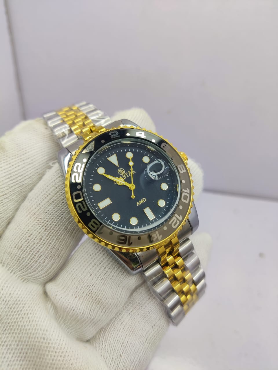 Seastar AMD5839M Stainless Steel Watch – Multi-Color Dials (Black, Gold, Green, Silver)