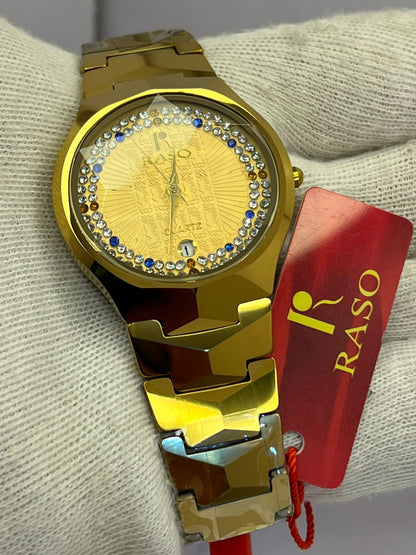 REsdai Stainless Steel Quartz Watch with Day & Date – Multiple Colors