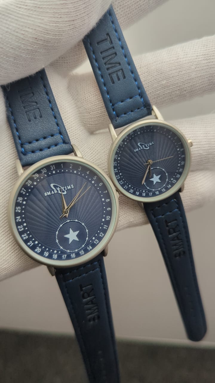 Realtime Couple’s Watch Set – Premium Leather Strap in Multiple Colors