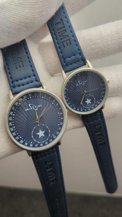 Realtime Couple’s Watch Set – Premium Leather Strap in Multiple Colors