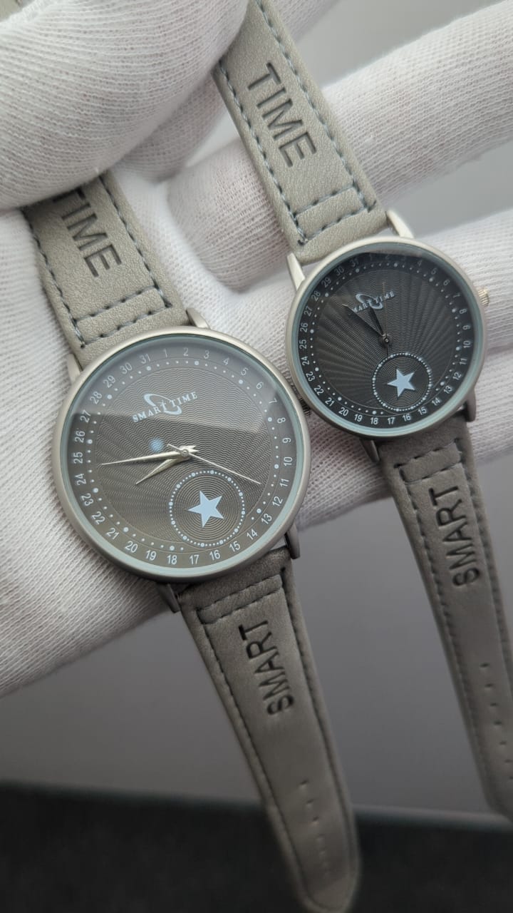 Realtime Couple’s Watch Set – Premium Leather Strap in Multiple Colors