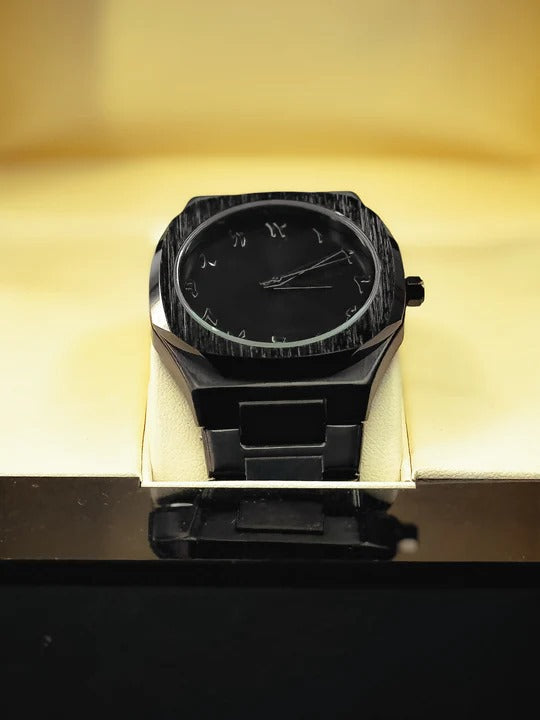 Black Arabic Aura Watch – Premium Stainless Steel, 6-Month Warranty